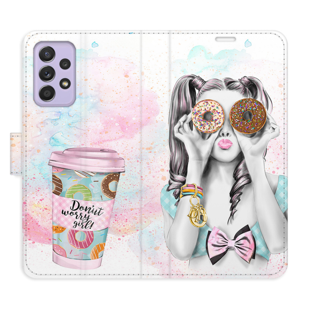 Flipové puzdro iSaprio - Donut Worry Girl - Samsung Galaxy A52 / A52 5G / A52s