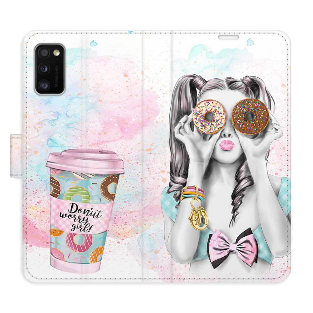 Flipové puzdro iSaprio - Donut Worry Girl - Samsung Galaxy A41