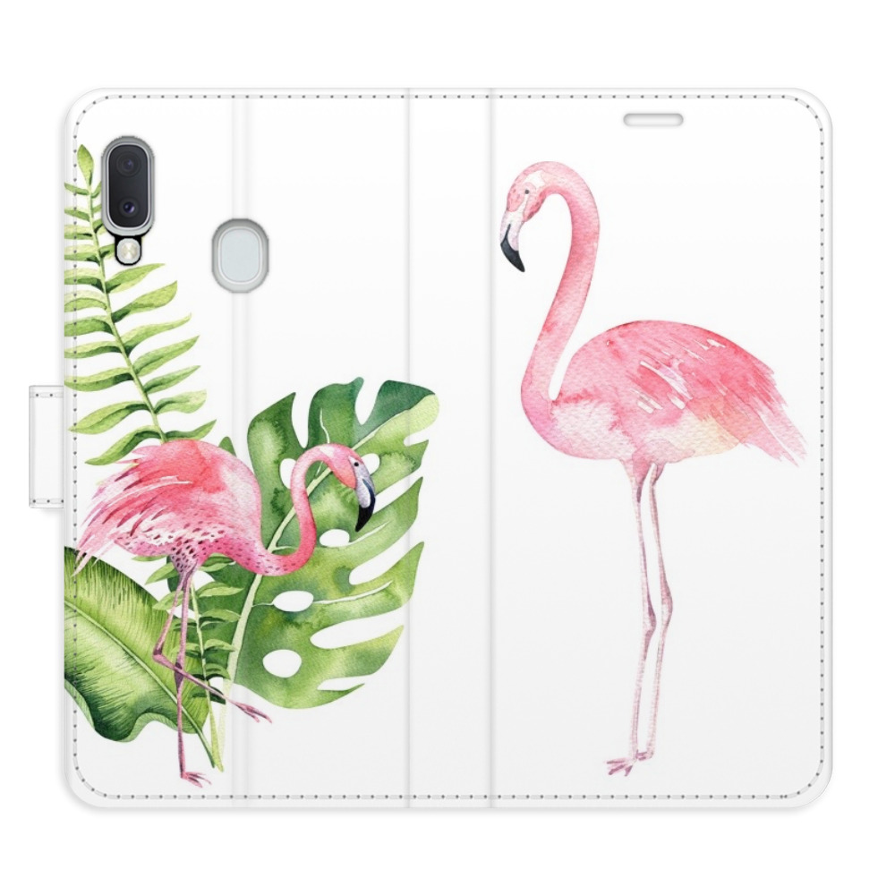 Flipové puzdro iSaprio - Flamingos - Samsung Galaxy A20e