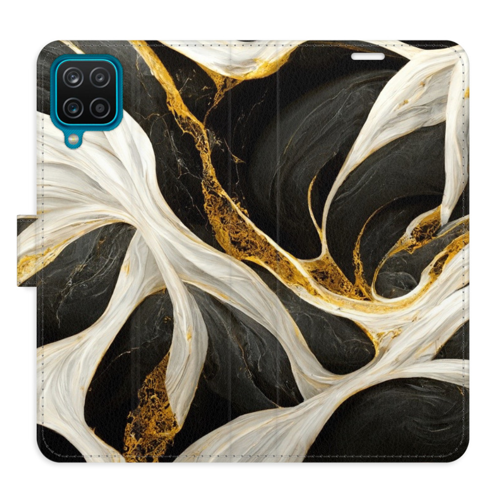 Flipové puzdro iSaprio - BlackGold Marble - Samsung Galaxy A12
