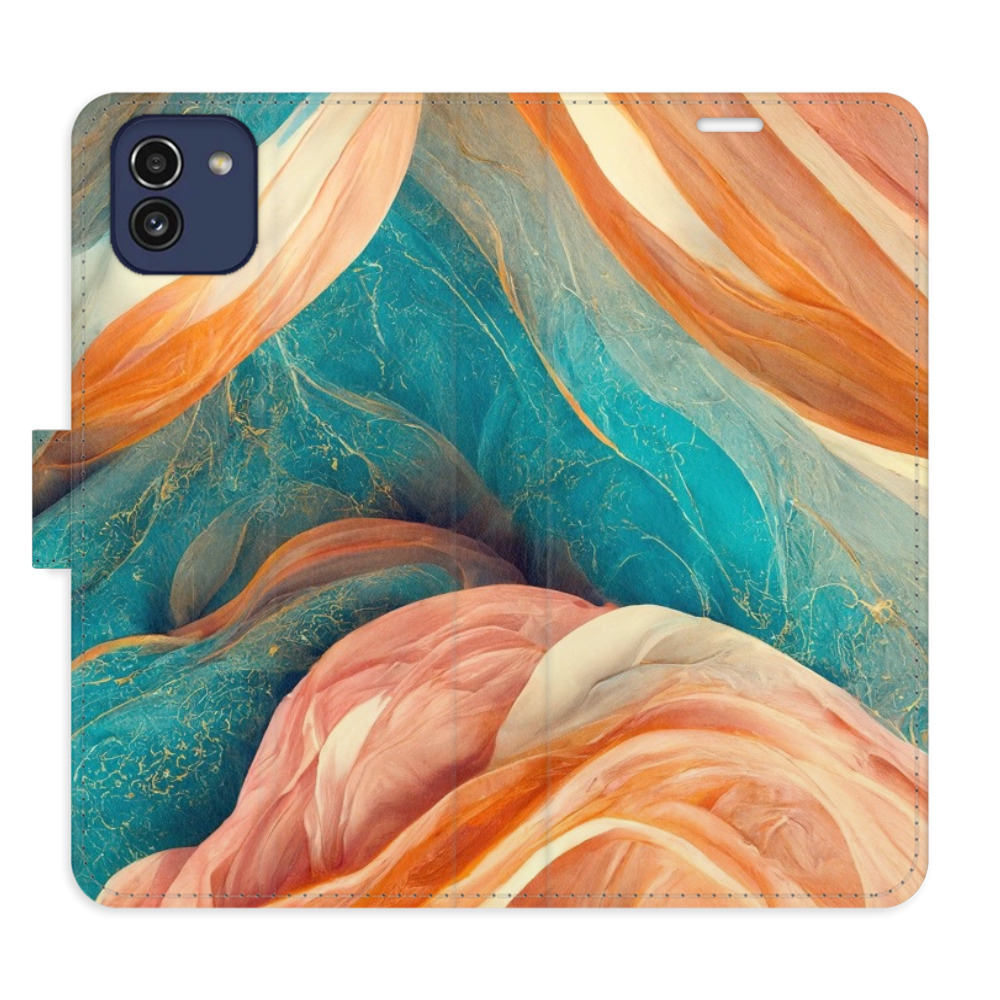 Flipové puzdro iSaprio - Blue and Orange - Samsung Galaxy A03