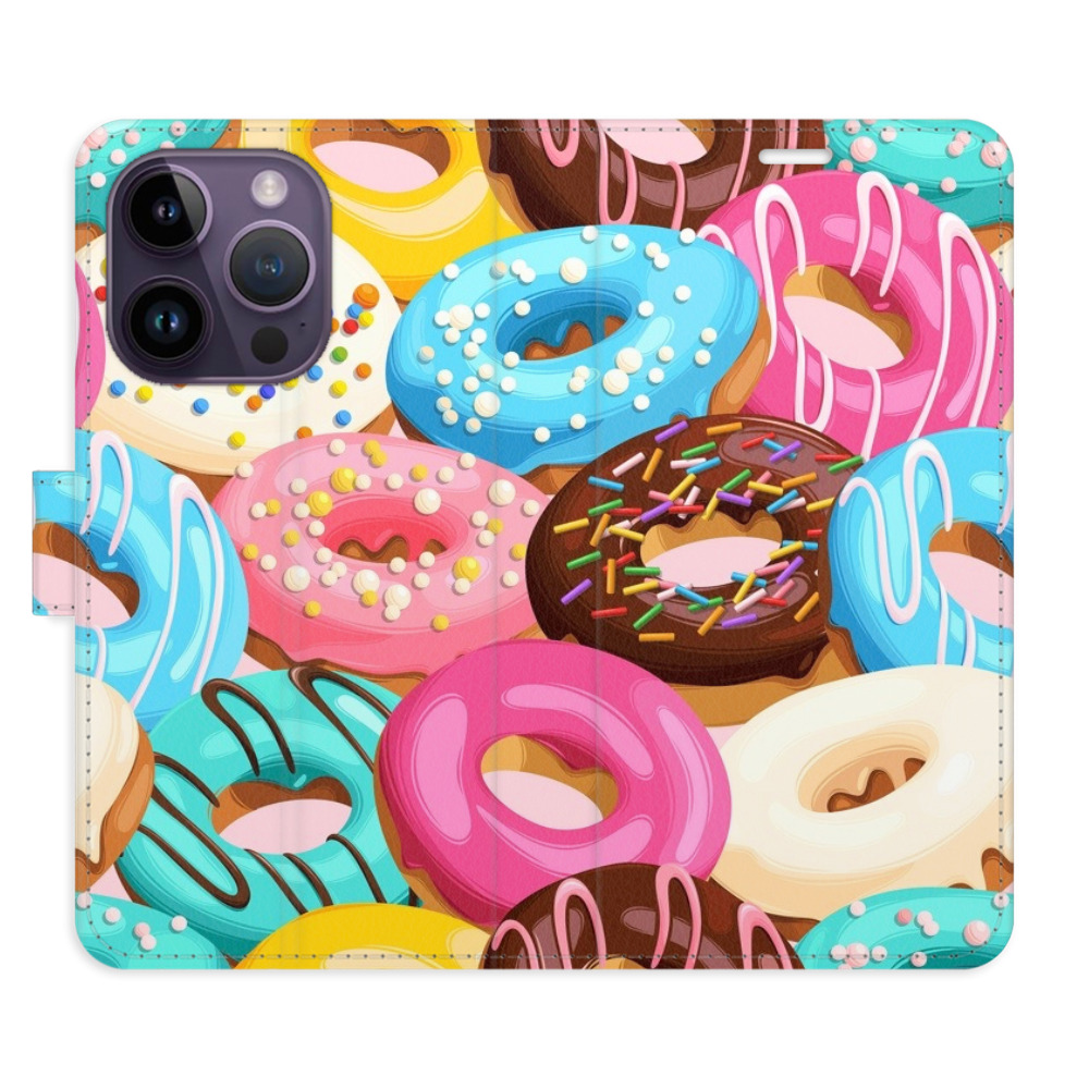 Flipové puzdro iSaprio - Donuts Pattern 02 - iPhone 14 Pro