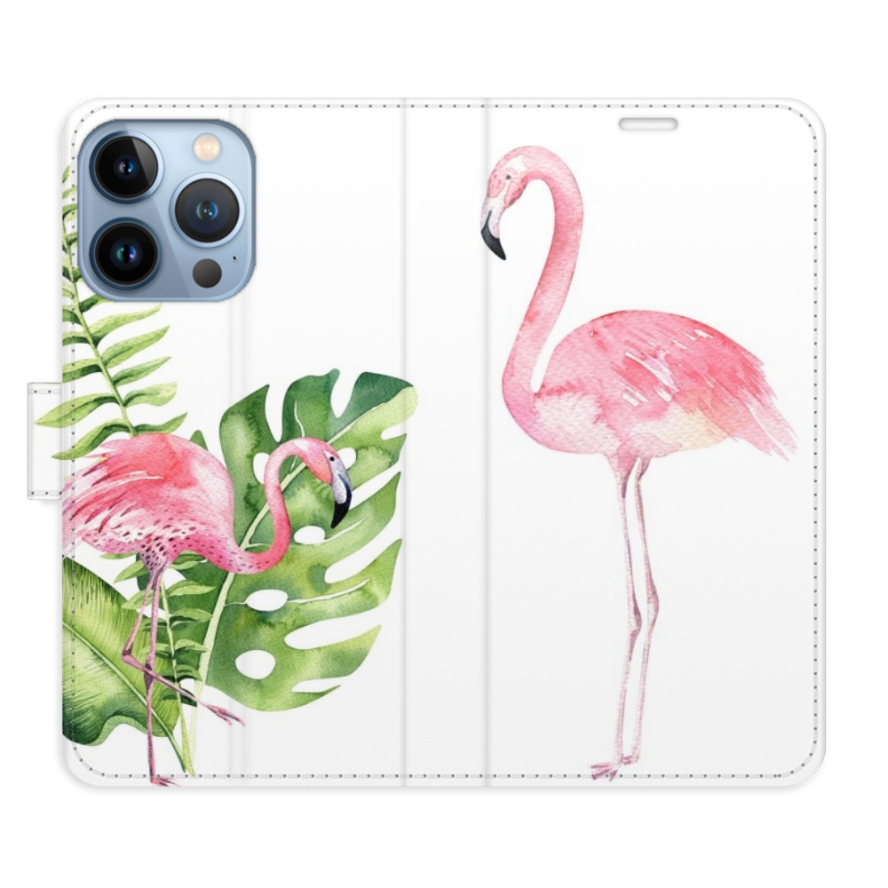 Flipové puzdro iSaprio - Flamingos - iPhone 13 Pro