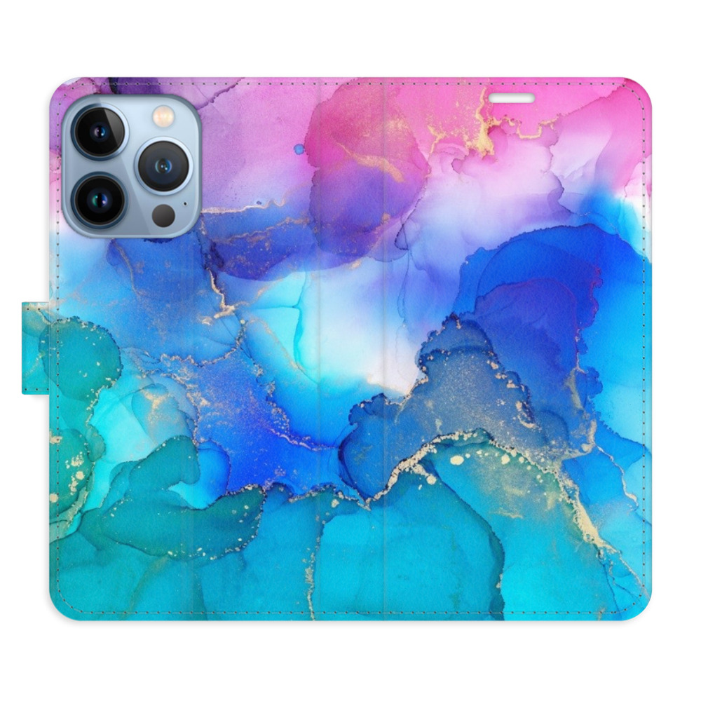Flipové puzdro iSaprio - BluePink Paint - iPhone 13 Pro