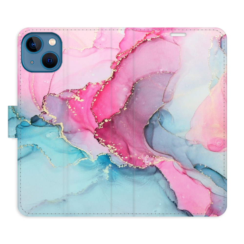 Flipové puzdro iSaprio - PinkBlue Marble - iPhone 13