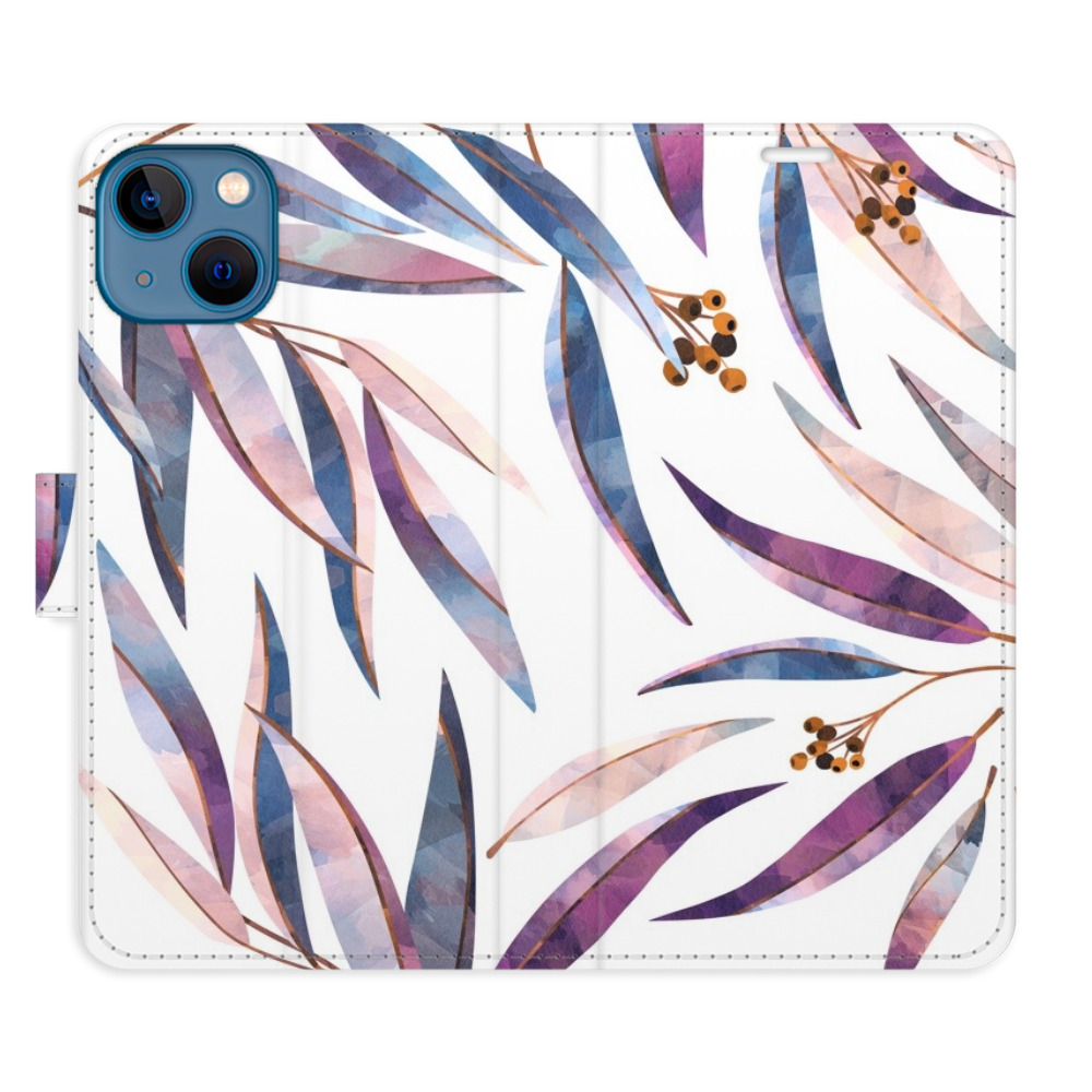 Flipové puzdro iSaprio - Ornamental Leaves - iPhone 13