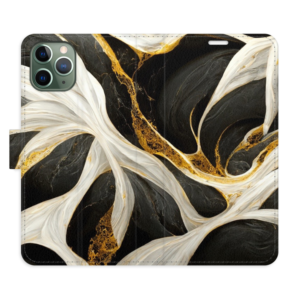Flipové puzdro iSaprio - BlackGold Marble - iPhone 11 Pro