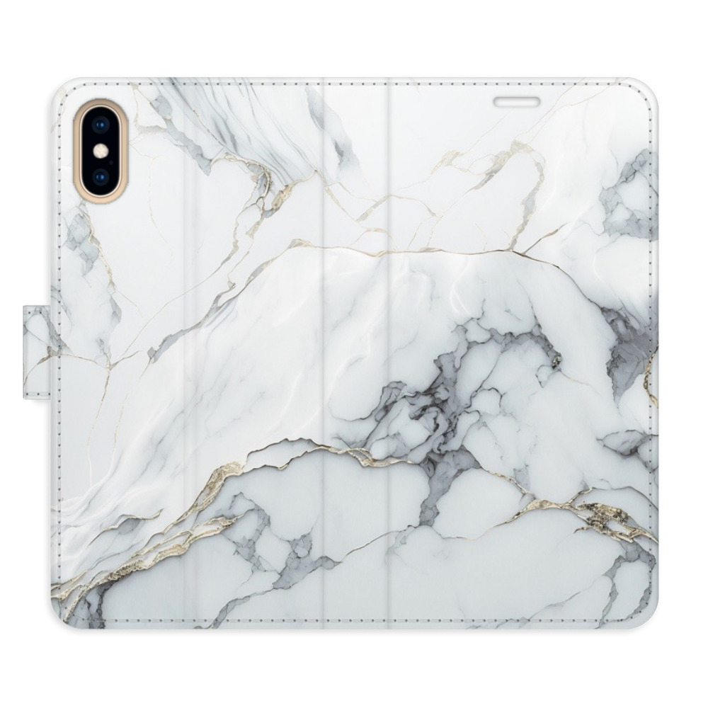 Flipové puzdro iSaprio - SilverMarble 15 - iPhone X/XS