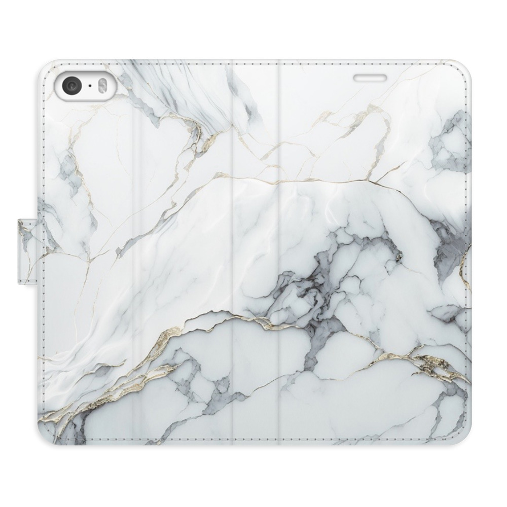 Flipové puzdro iSaprio - SilverMarble 15 - iPhone 5/5S/SE