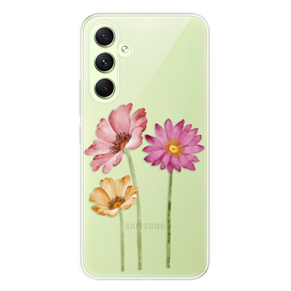 Odolné silikónové puzdro iSaprio - Three Flowers - Samsung Galaxy A54 5G