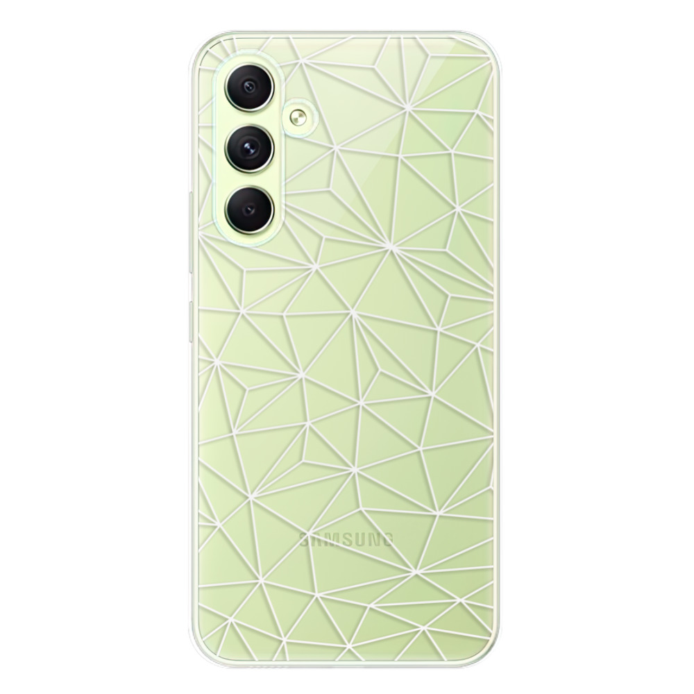 Odolné silikónové puzdro iSaprio - Abstract Triangles 03 - white - Samsung Galaxy A54 5G