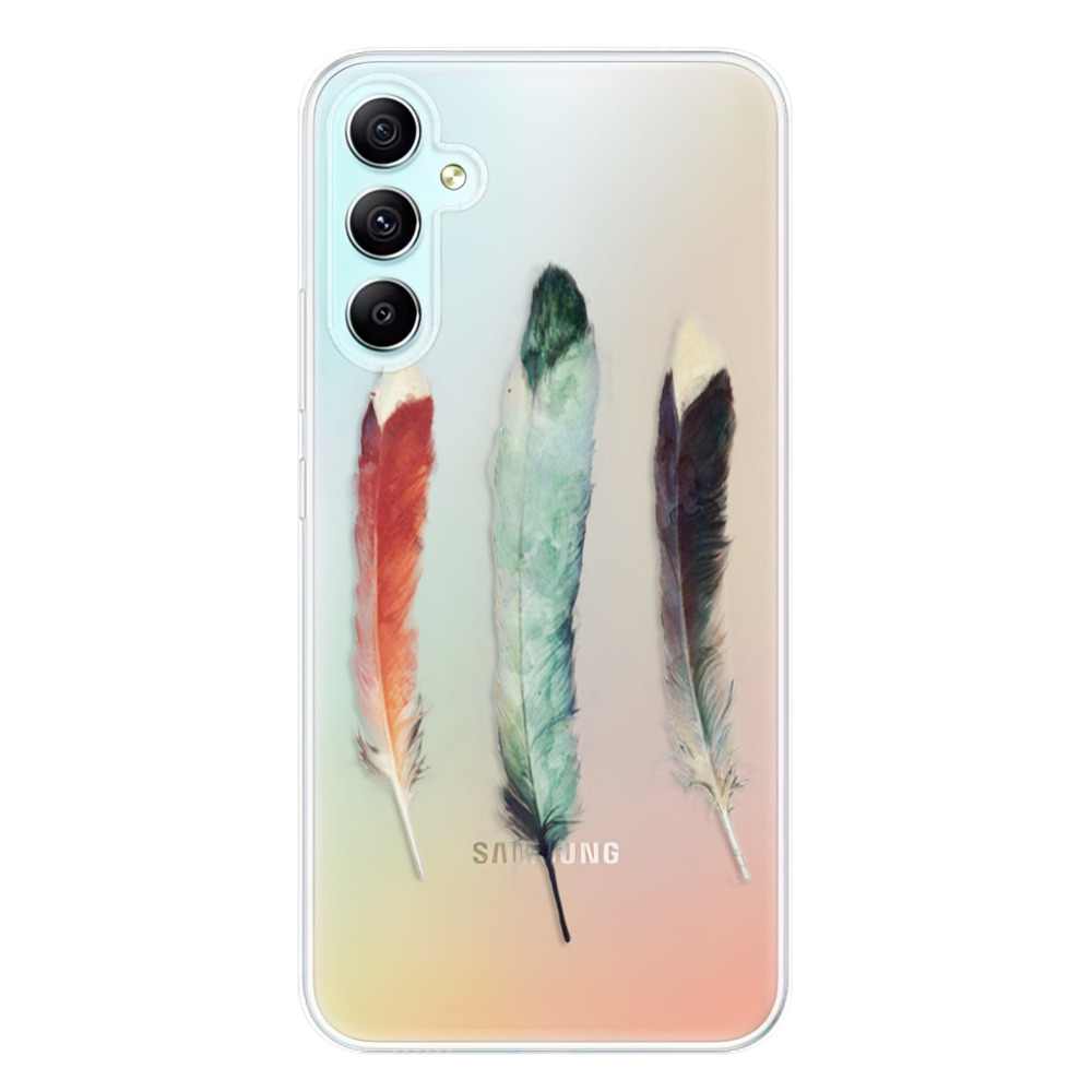Odolné silikónové puzdro iSaprio - Three Feathers - Samsung Galaxy A34 5G