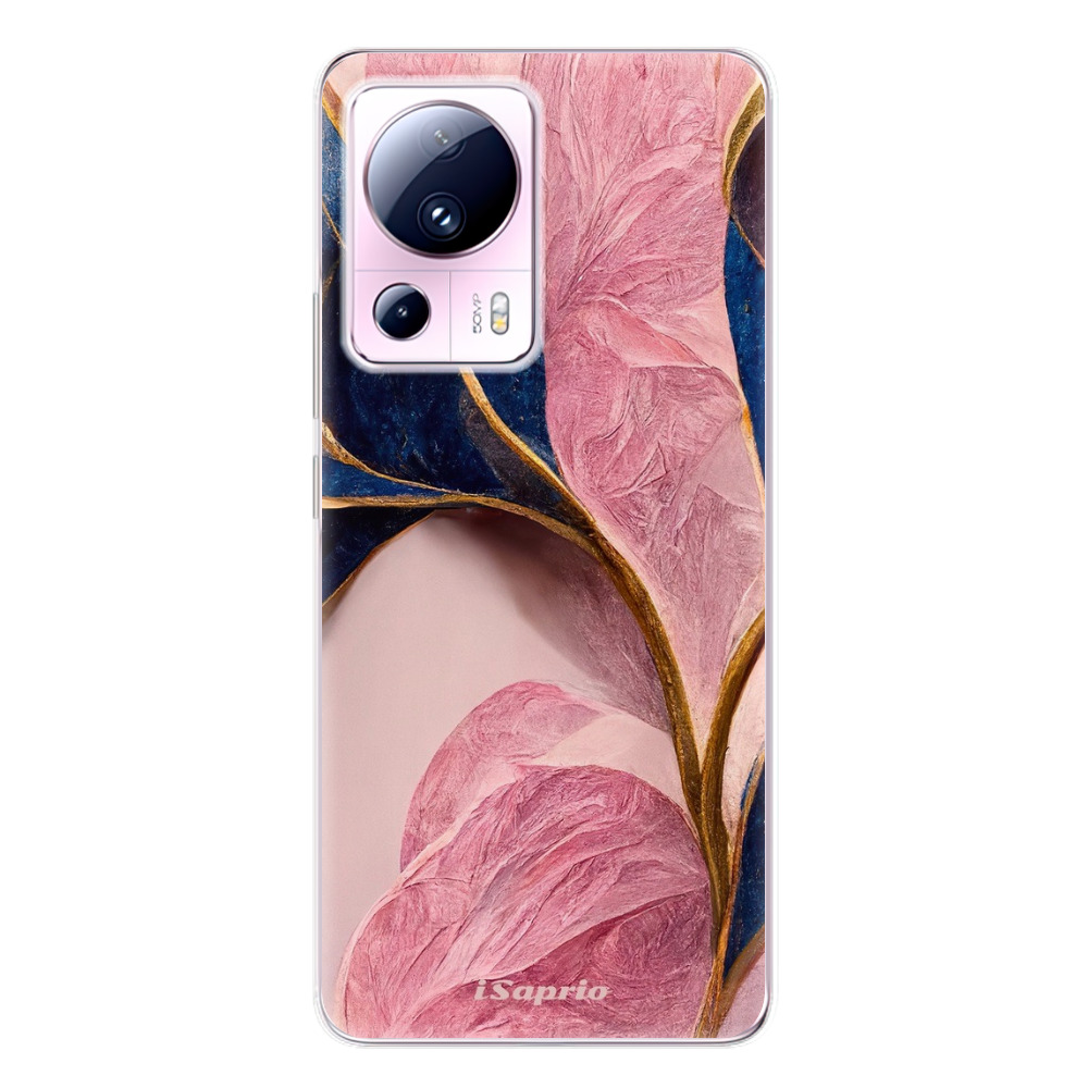 Odolné silikónové puzdro iSaprio - Pink Blue Leaves - Xiaomi 13 Lite
