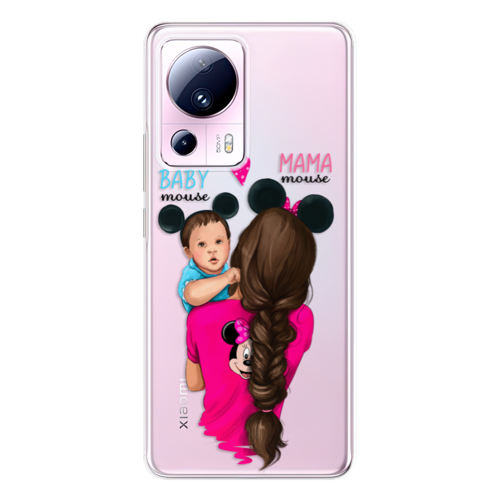 Odolné silikónové puzdro iSaprio - Mama Mouse Brunette and Boy - Xiaomi 13 Lite