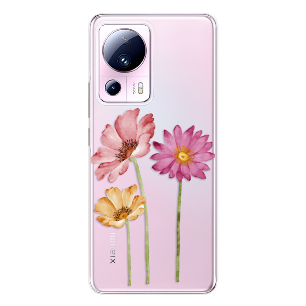 Odolné silikónové puzdro iSaprio - Three Flowers - Xiaomi 13 Lite