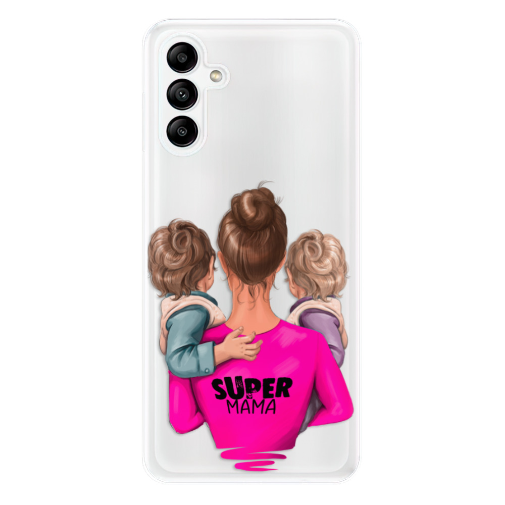Odolné silikónové puzdro iSaprio - Super Mama - Two Boys - Samsung Galaxy A04s