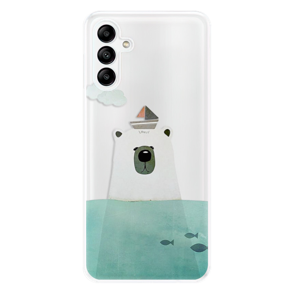 Odolné silikónové puzdro iSaprio - Bear With Boat - Samsung Galaxy A04s