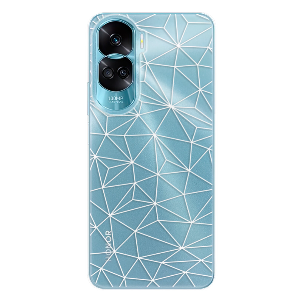 Odolné silikónové puzdro iSaprio - Abstract Triangles 03 - white - Honor 90 Lite 5G