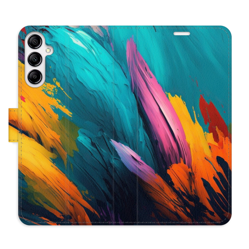 Flipové puzdro iSaprio - Orange Paint 02 - Samsung Galaxy A14 / A14 5G