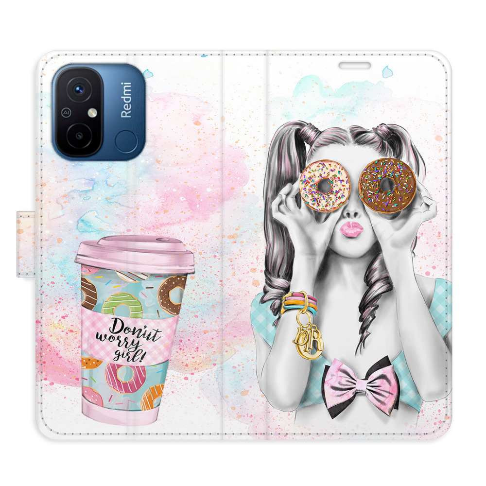 Flipové puzdro iSaprio - Donut Worry Girl - Xiaomi Redmi 12C