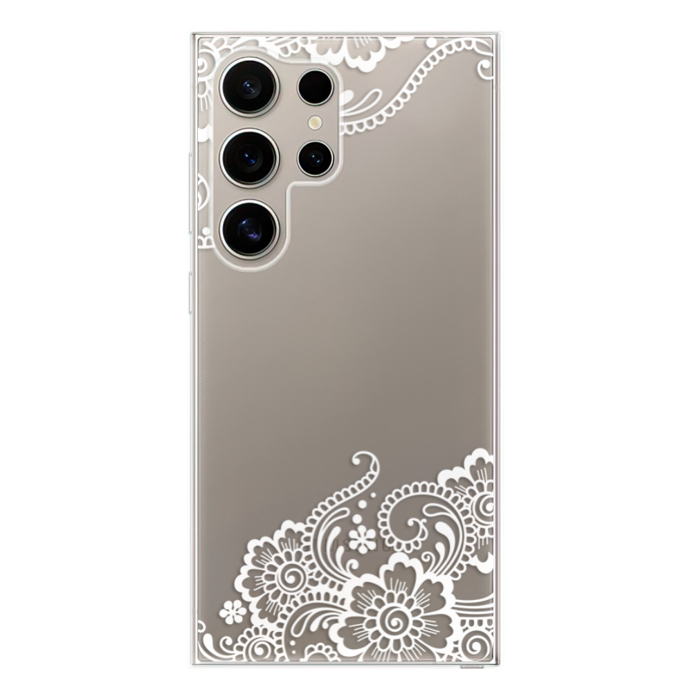 Odolné silikónové puzdro iSaprio - White Lace 02 - Samsung Galaxy S24 Ultra