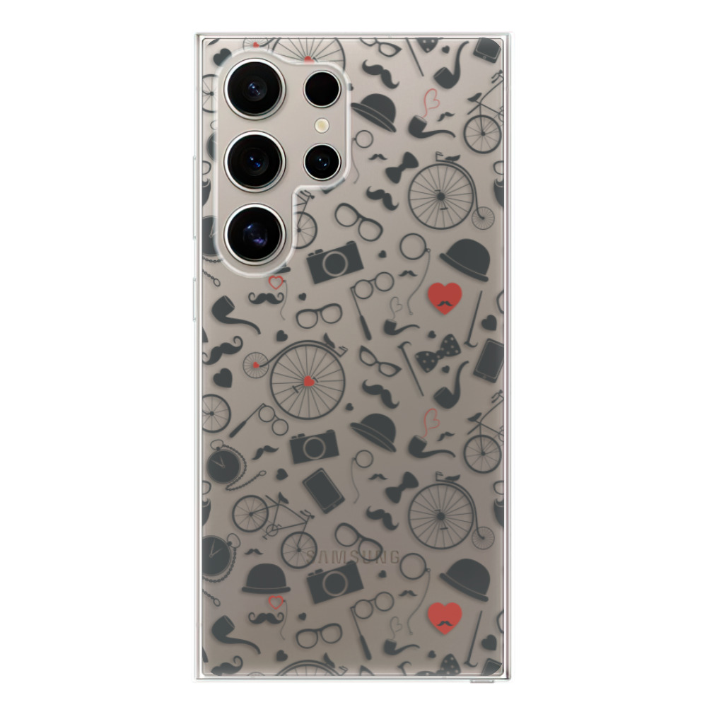 Odolné silikónové puzdro iSaprio - Vintage Pattern 01 - black - Samsung Galaxy S24 Ultra