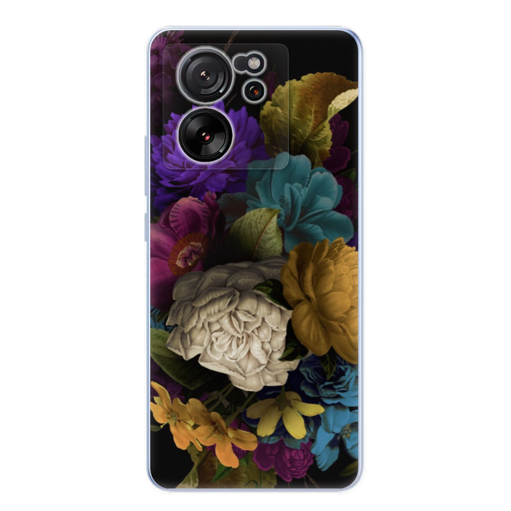 Odolné silikónové puzdro iSaprio - Dark Flowers - Xiaomi 13T / 13T Pro