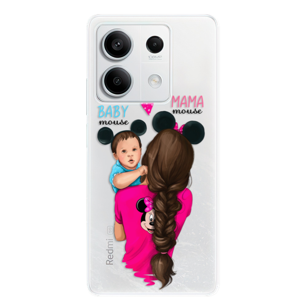 Odolné silikónové puzdro iSaprio - Mama Mouse Brunette and Boy - Xiaomi Redmi Note 13 5G