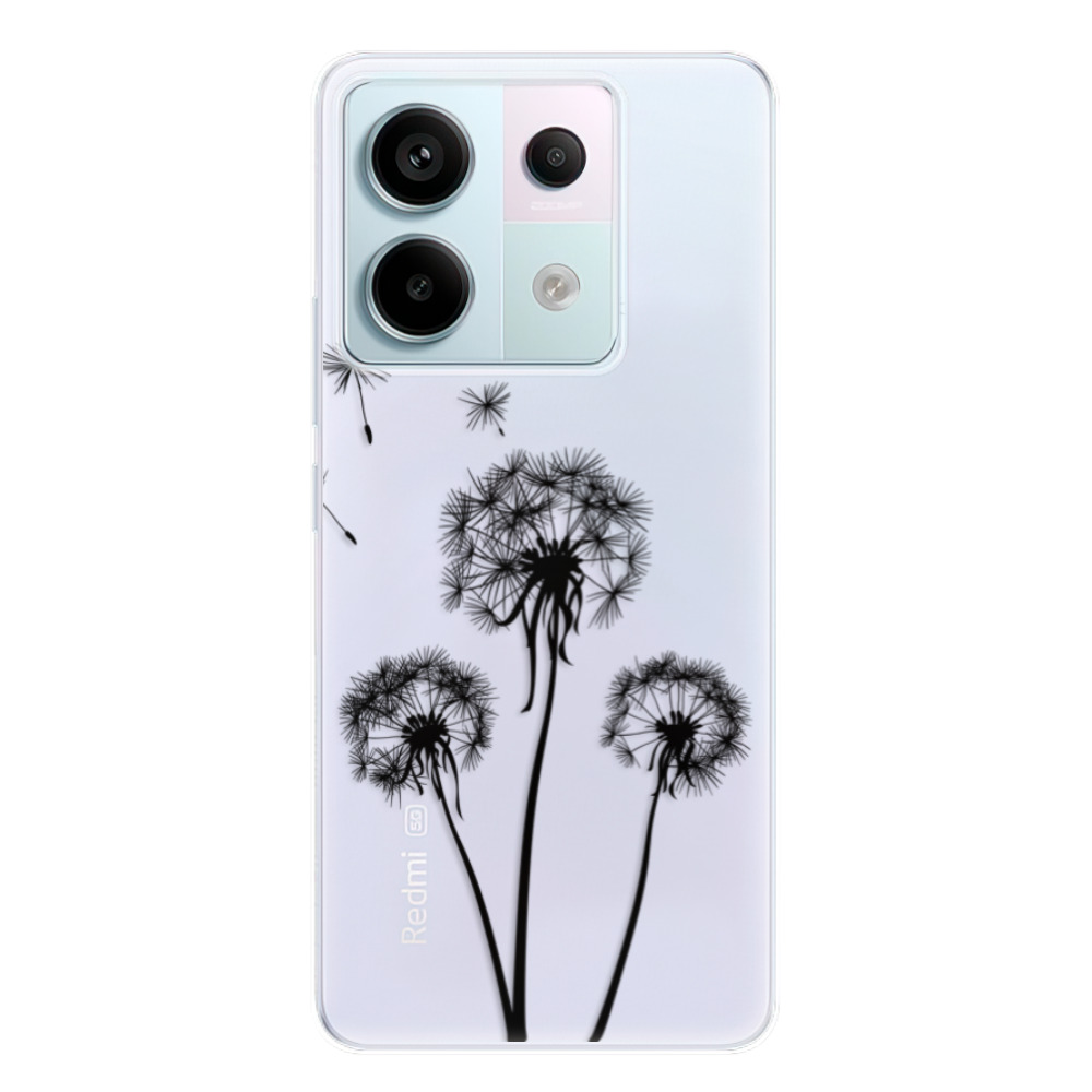 Odolné silikónové puzdro iSaprio - Three Dandelions - black - Xiaomi Redmi Note 13 Pro 5G / Poco X6 5G