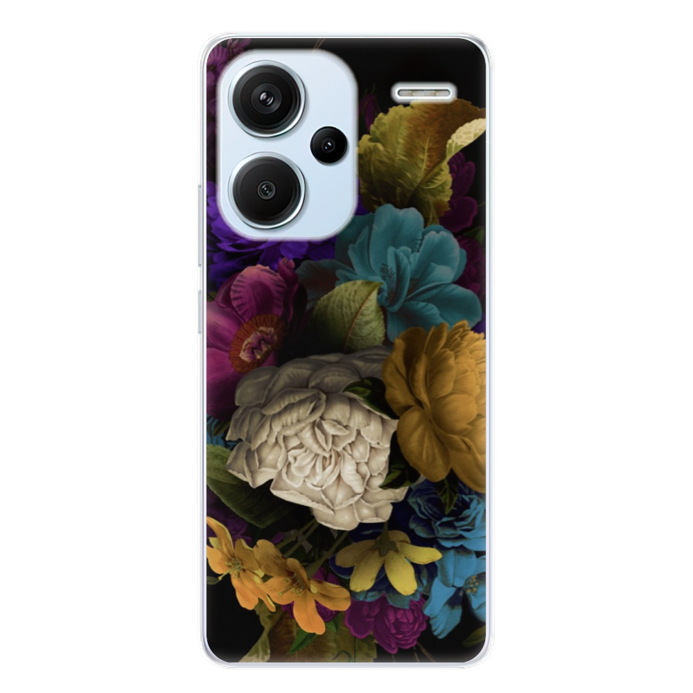 Odolné silikónové puzdro iSaprio - Dark Flowers - Xiaomi Redmi Note 13 Pro+ 5G