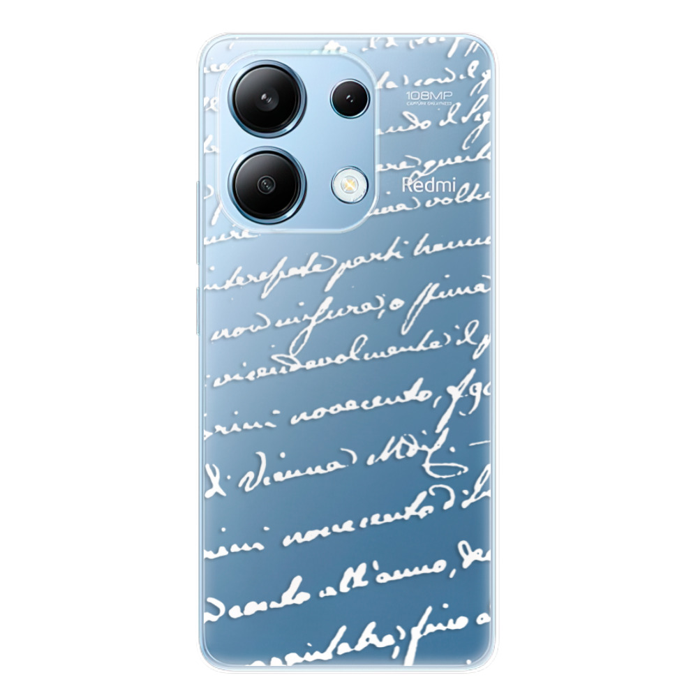 Odolné silikónové puzdro iSaprio - Handwriting 01 - white - Xiaomi Redmi Note 13