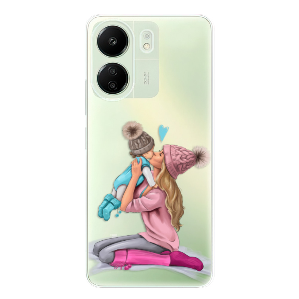 Odolné silikónové puzdro iSaprio - Kissing Mom - Blond and Boy - Xiaomi Redmi 13C