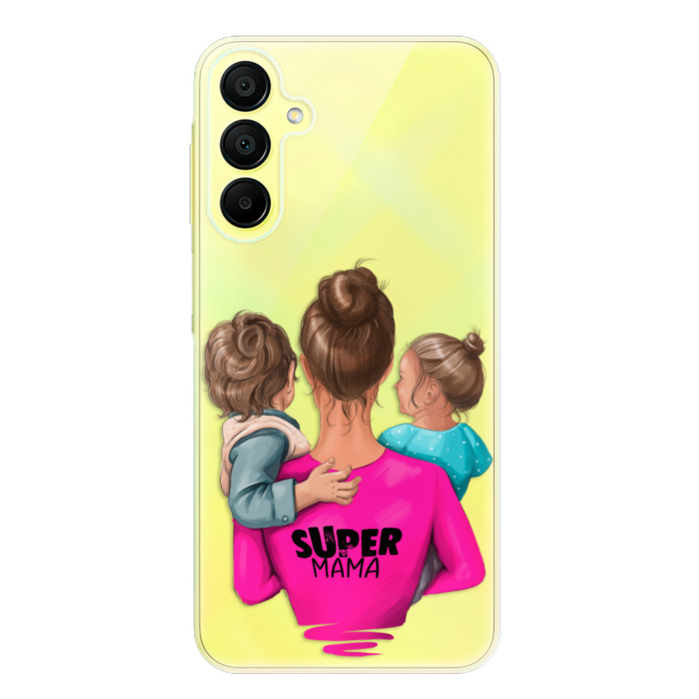 Odolné silikónové puzdro iSaprio - Super Mama - Boy and Girl - Samsung Galaxy A15 / A15 5G