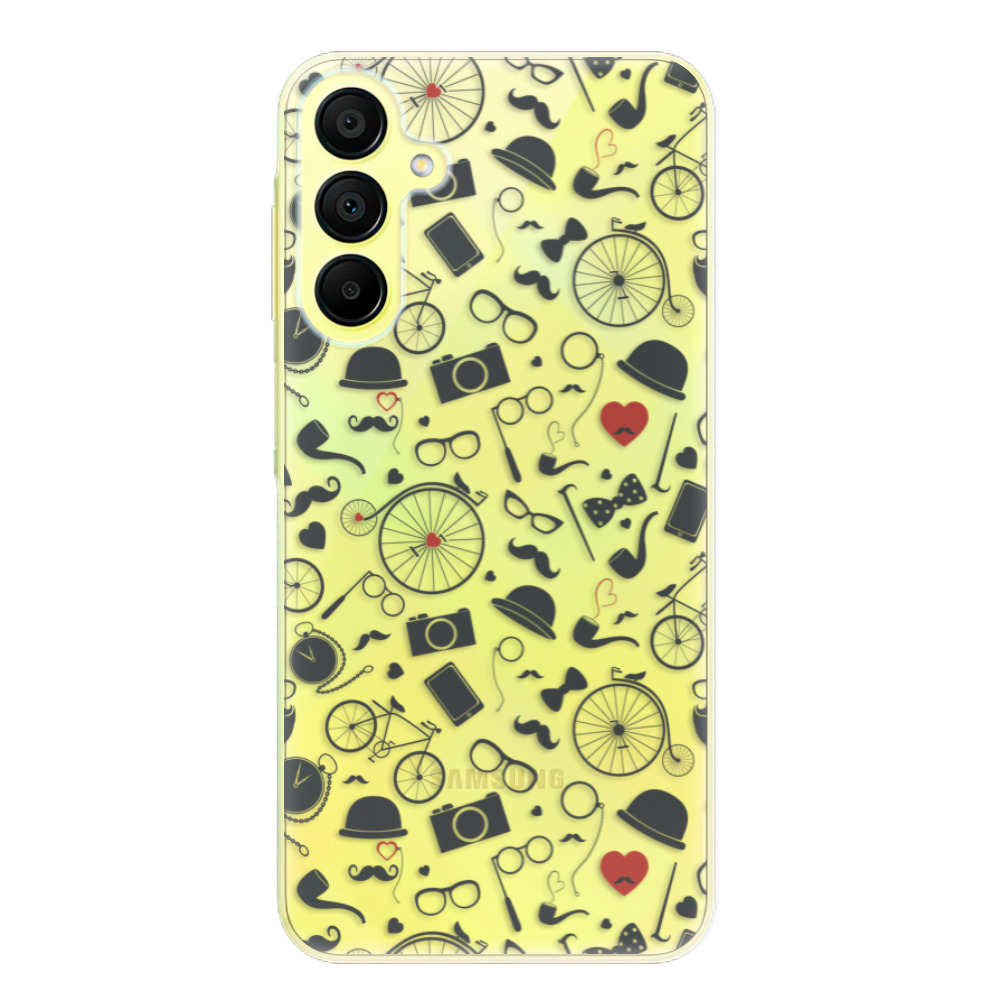 Odolné silikónové puzdro iSaprio - Vintage Pattern 01 - black - Samsung Galaxy A15 / A15 5G