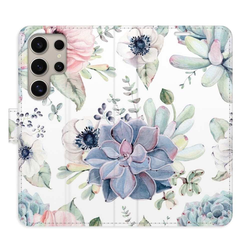 Flipové puzdro iSaprio - Succulents - Samsung Galaxy S24 Ultra