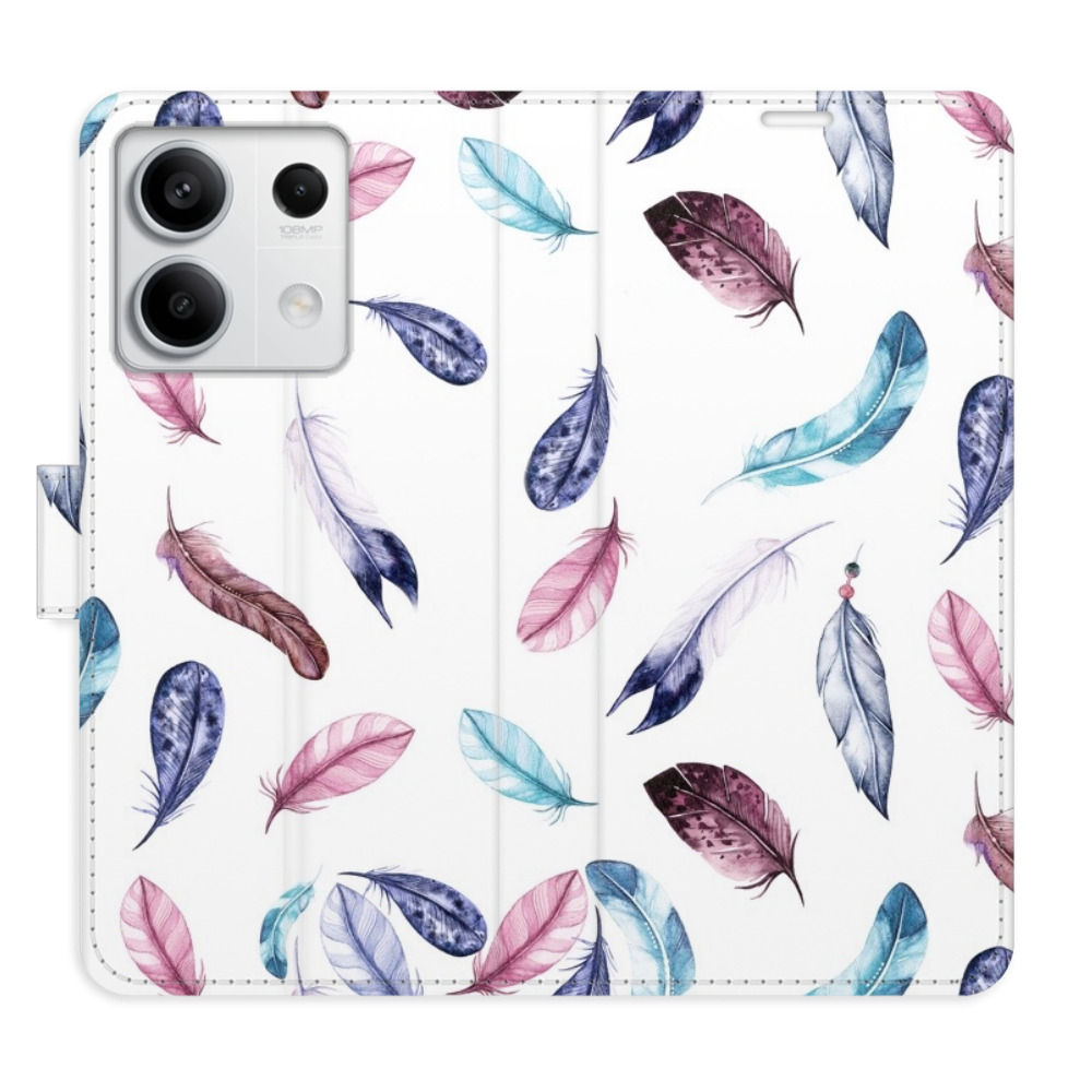 Flipové puzdro iSaprio - Colorful Feathers - Xiaomi Redmi Note 13 5G
