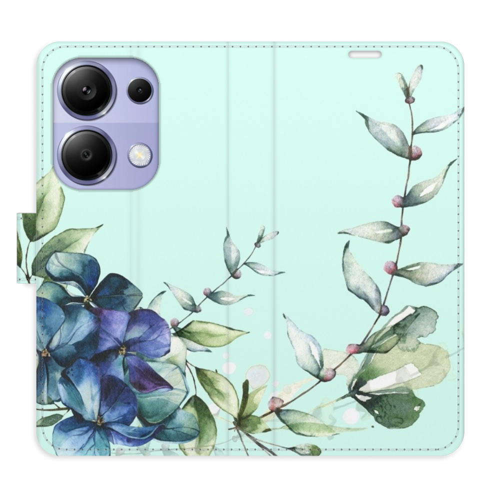 Flipové puzdro iSaprio - Blue Flowers - Xiaomi Redmi Note 13 Pro