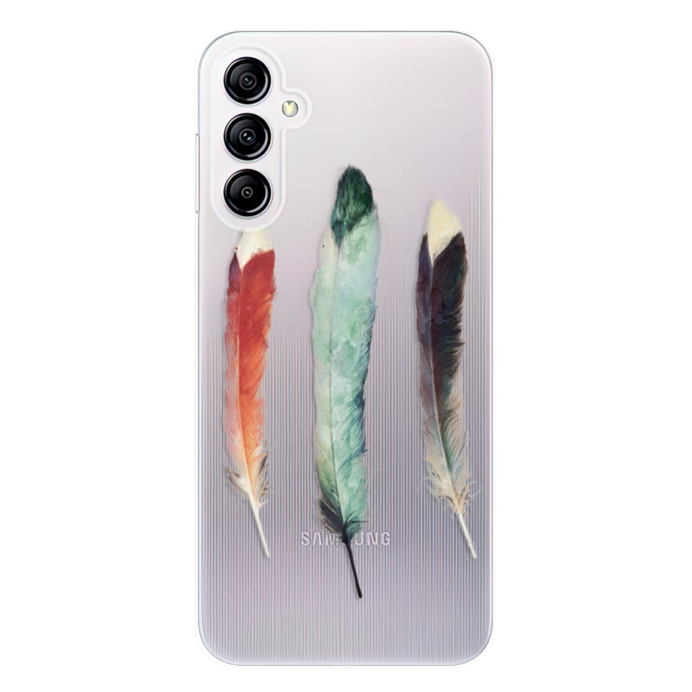 Odolné silikónové puzdro iSaprio - Three Feathers - Samsung Galaxy A14 / A14 5G