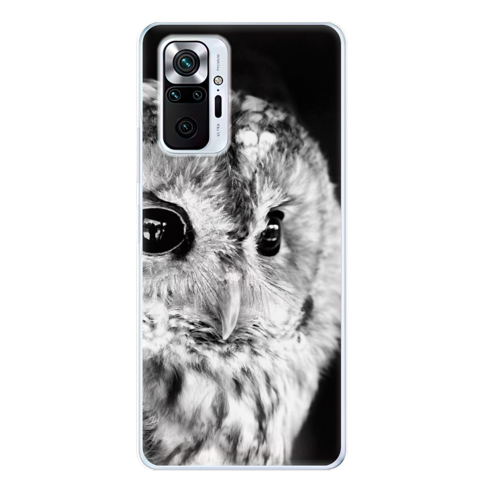 Odolné silikónové puzdro iSaprio - BW Owl - Xiaomi Redmi Note 10 Pro