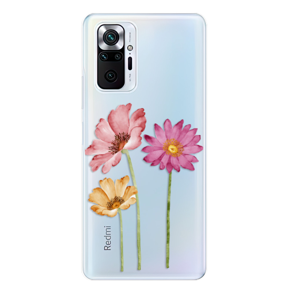 Odolné silikónové puzdro iSaprio - Three Flowers - Xiaomi Redmi Note 10 Pro