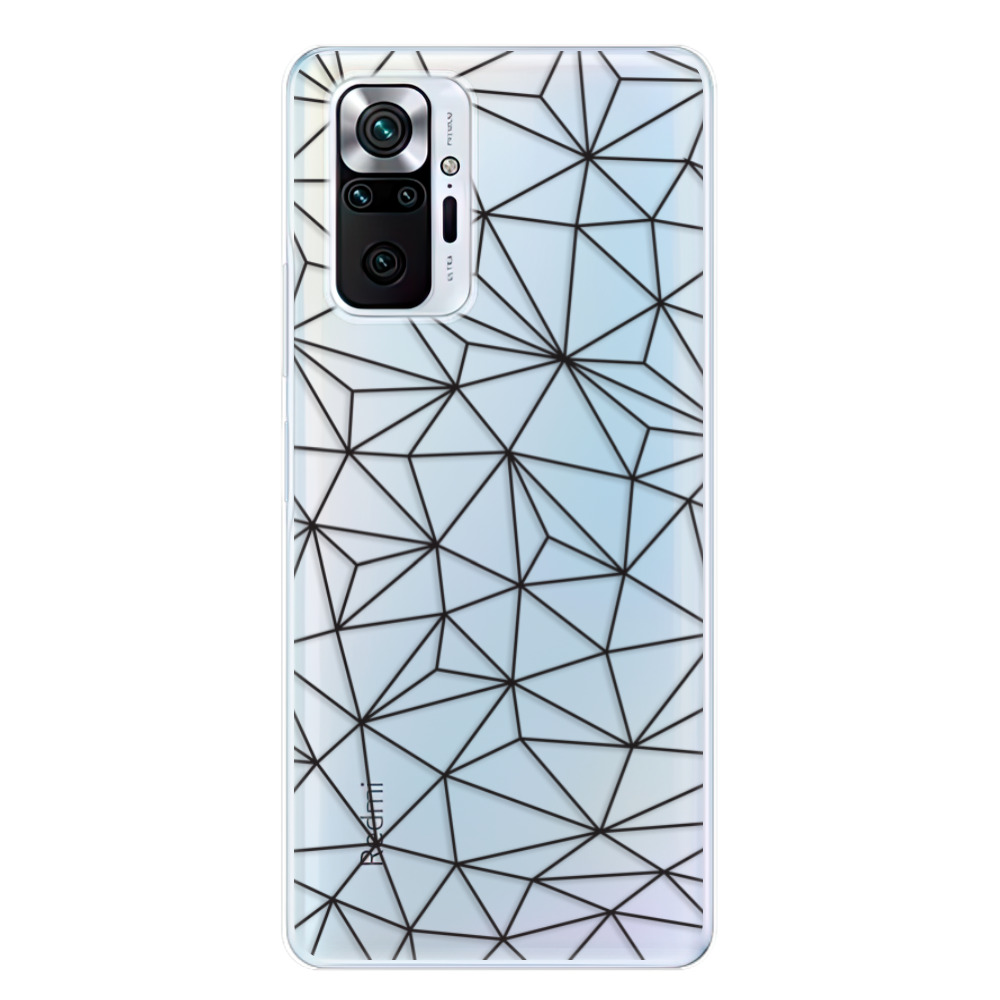 Odolné silikónové puzdro iSaprio - Abstract Triangles 03 - black - Xiaomi Redmi Note 10 Pro