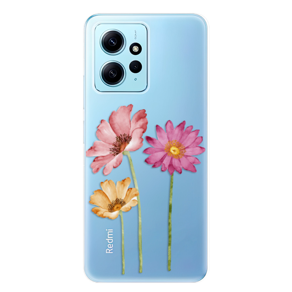 Odolné silikónové puzdro iSaprio - Three Flowers - Xiaomi Redmi Note 12 5G