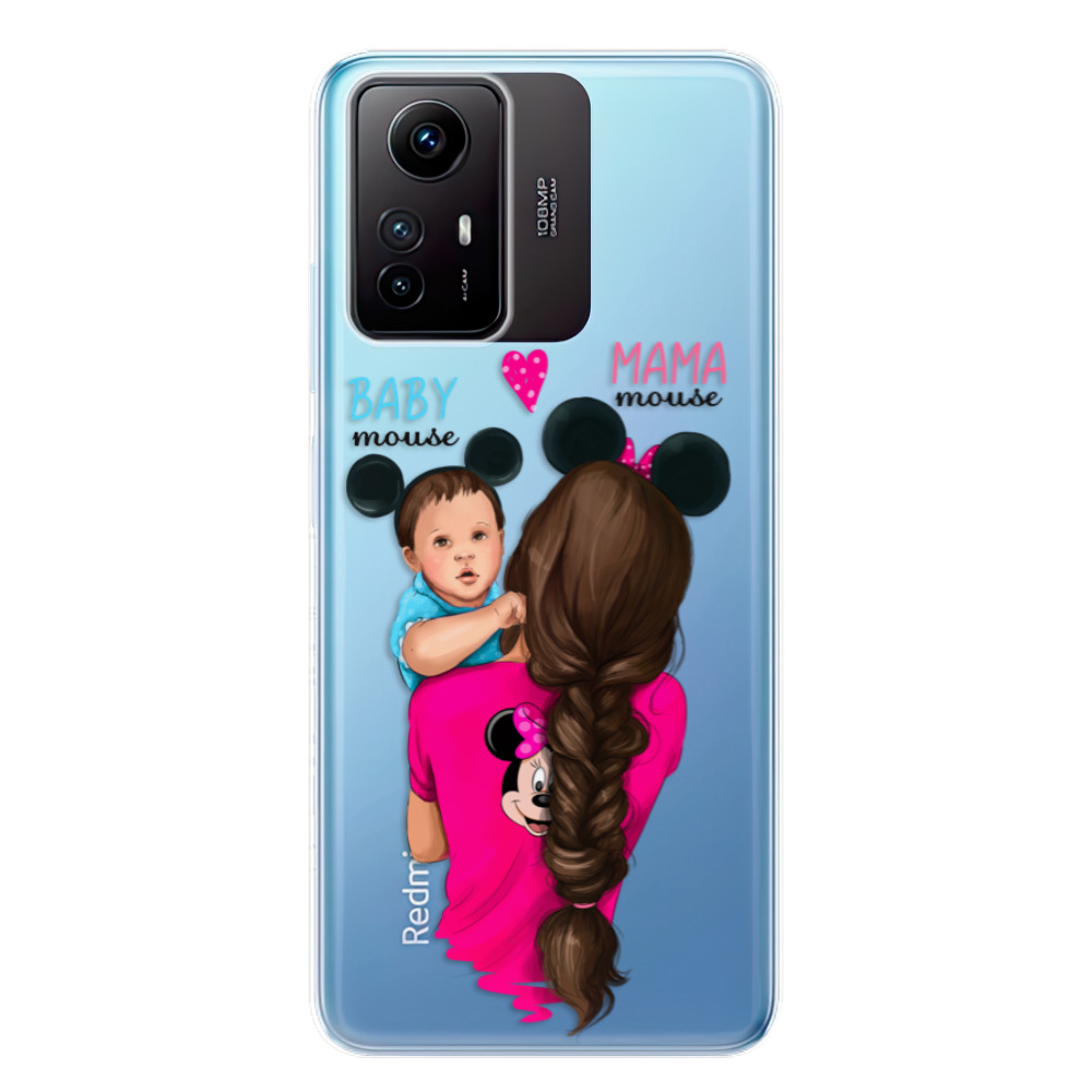 Odolné silikónové puzdro iSaprio - Mama Mouse Brunette and Boy - Xiaomi Redmi Note 12S