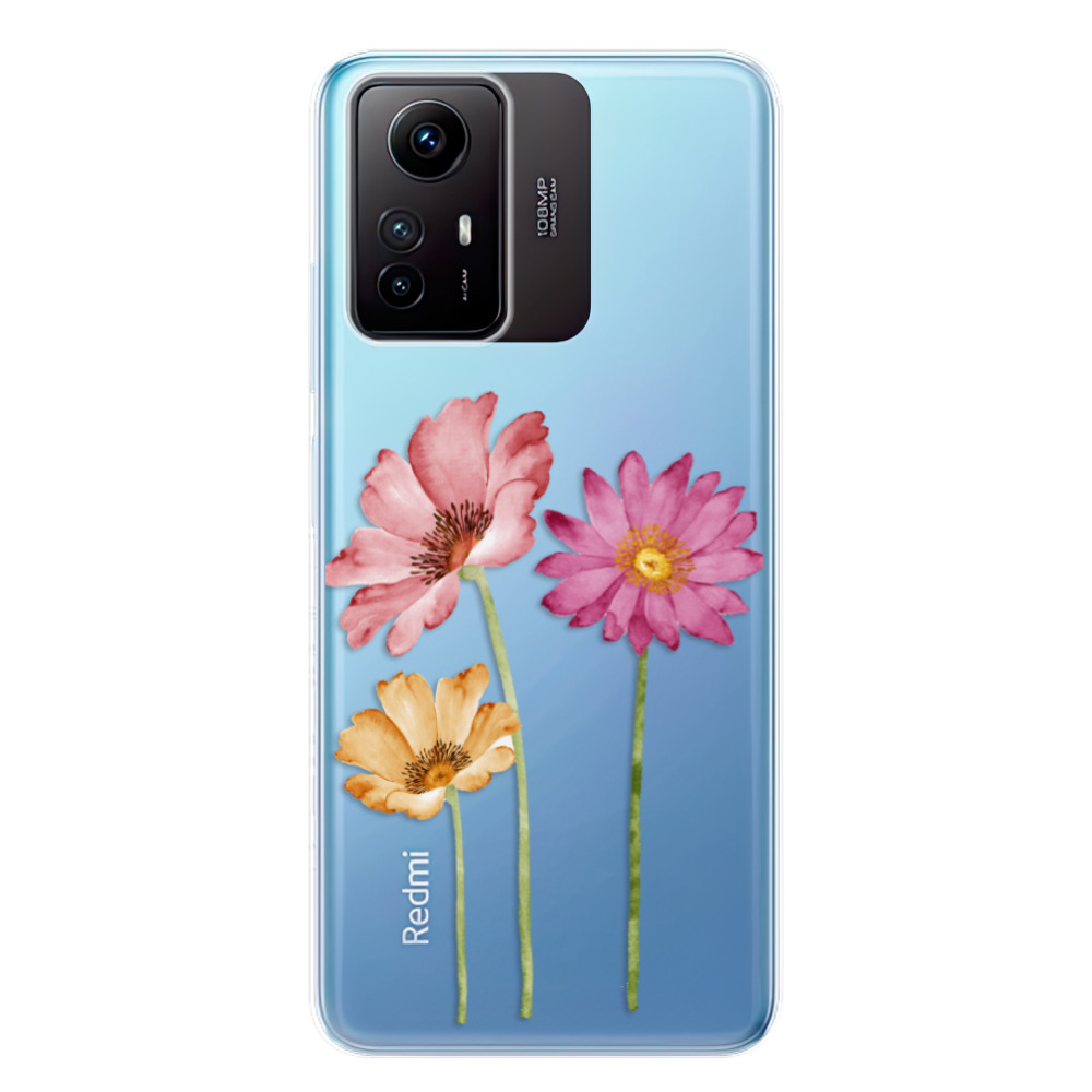 Odolné silikónové puzdro iSaprio - Three Flowers - Xiaomi Redmi Note 12S