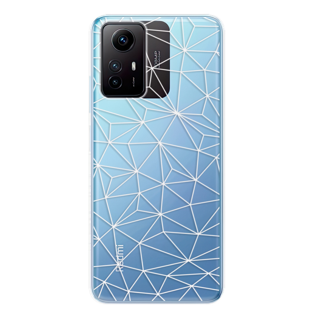 Odolné silikónové puzdro iSaprio - Abstract Triangles 03 - white - Xiaomi Redmi Note 12S