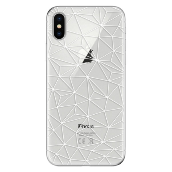 Odolné silikónové puzdro iSaprio - Abstract Triangles 03 - white - iPhone X