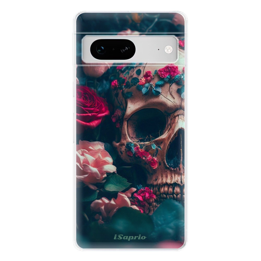 Odolné silikónové puzdro iSaprio - Skull in Roses - Google Pixel 7 5G