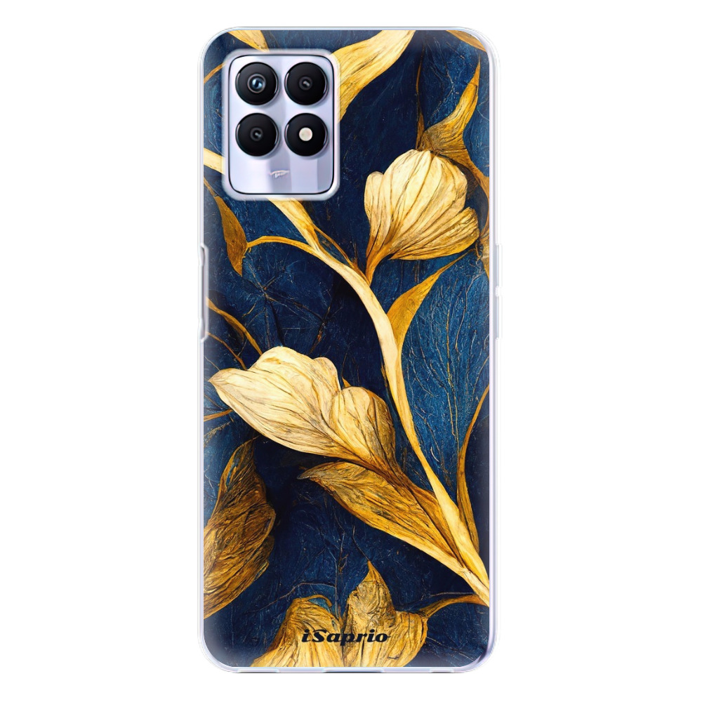 Odolné silikónové puzdro iSaprio - Gold Leaves - Realme 8i