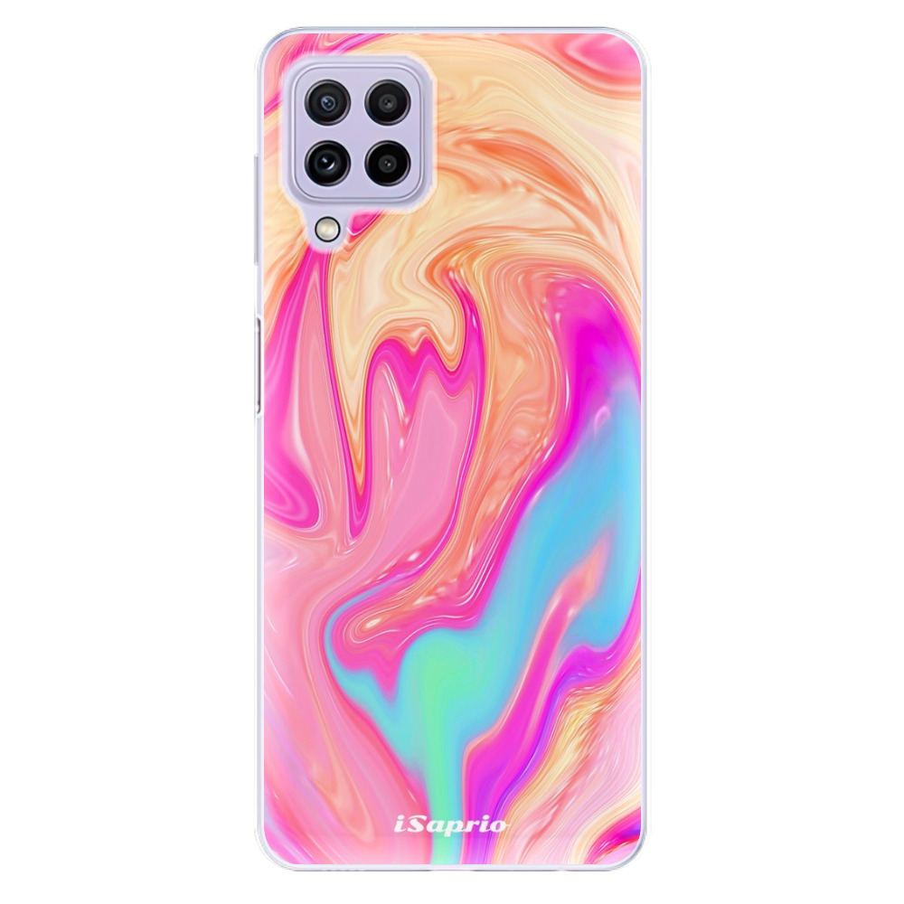 Odolné silikónové puzdro iSaprio - Orange Liquid - Samsung Galaxy A22
