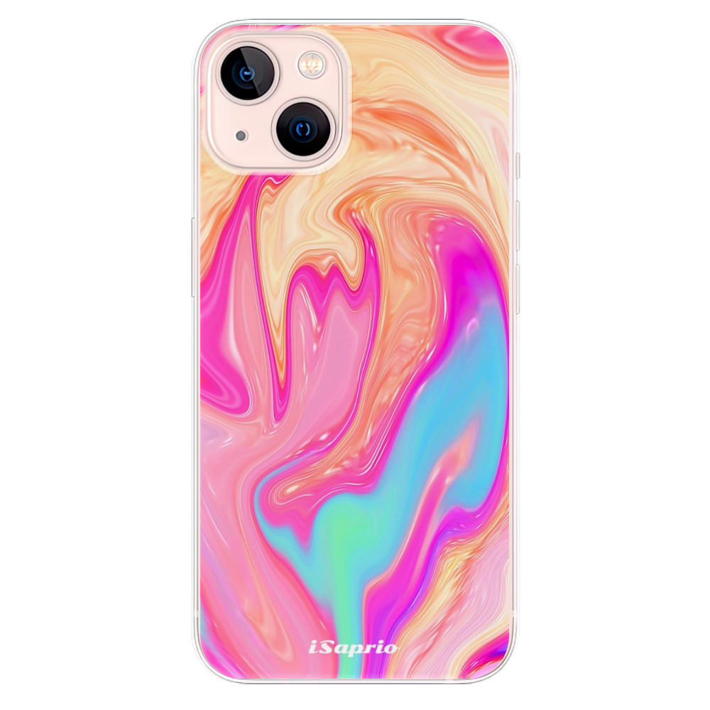 Odolné silikónové puzdro iSaprio - Orange Liquid - iPhone 13